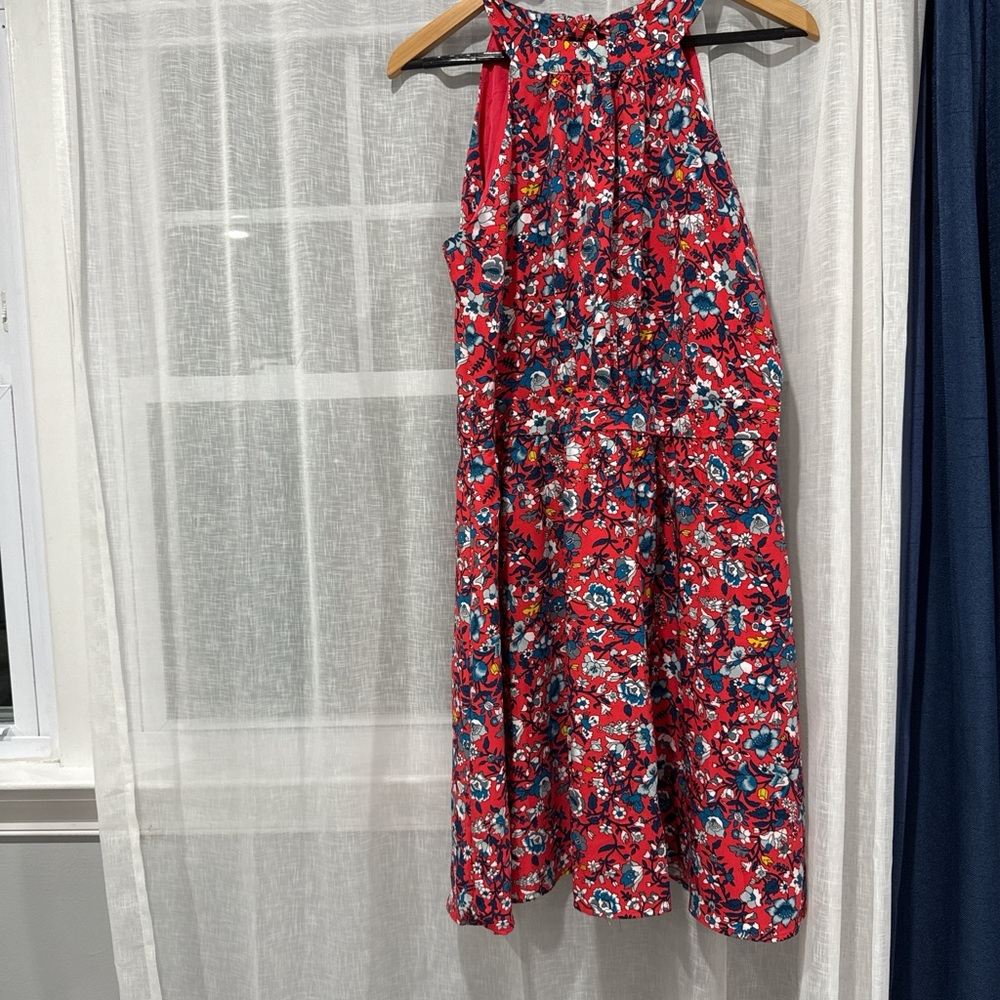LOFT Red Floral Dress